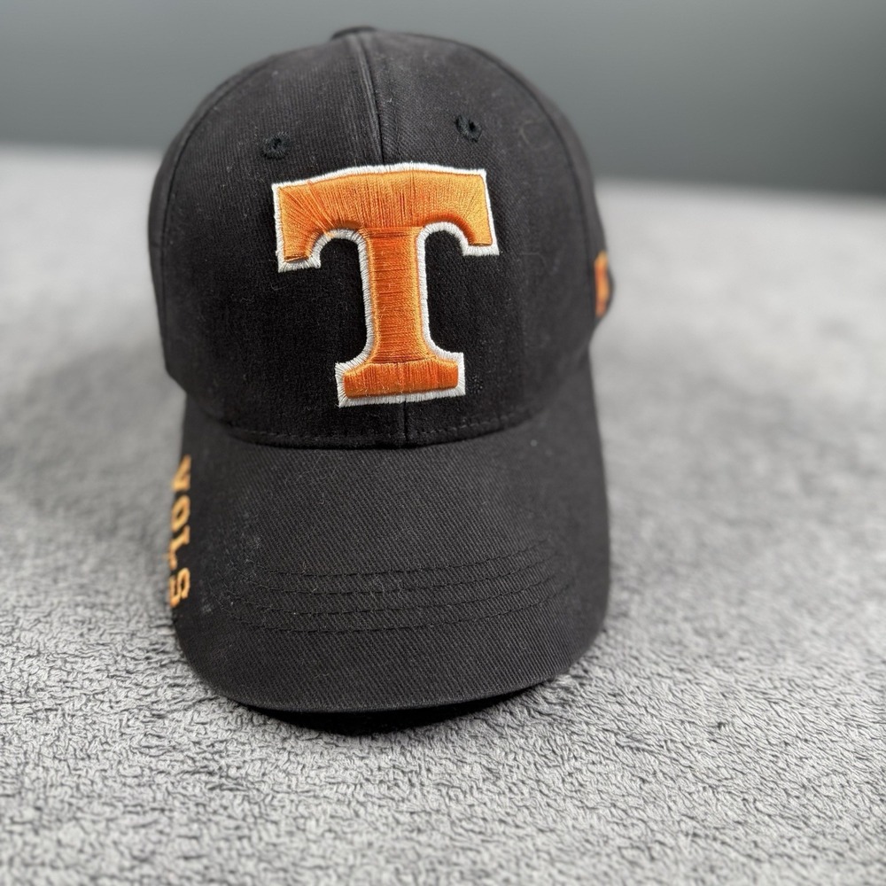 Tennessee Volunteers Hat Cap Strap Back Black Orange College Football Mens VTG‎